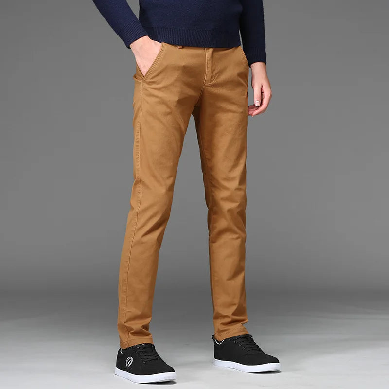 Roadmen Business Straight Cotton Trousers Stretch