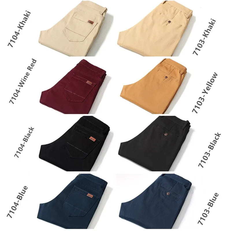 Roadmen Business Straight Cotton Trousers Stretch