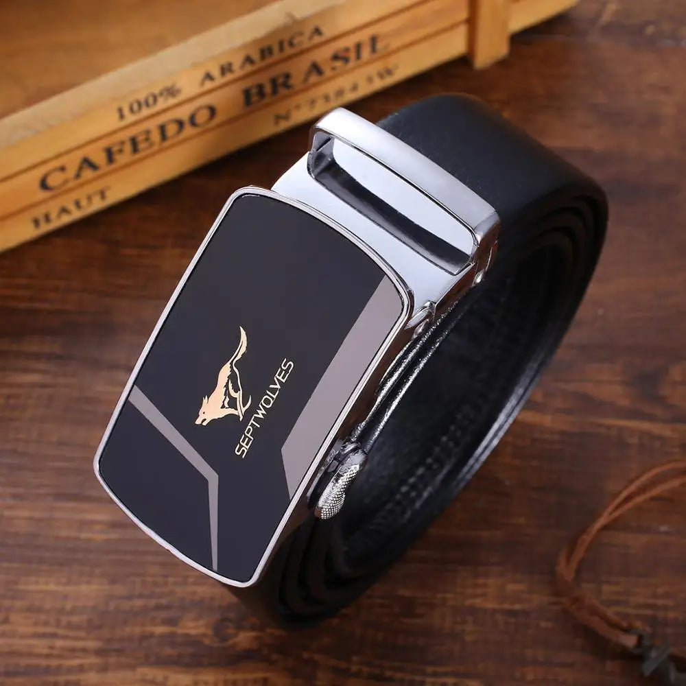 Roadmen Septwolves 4pcs Men's Gift Set Fashion Watch, Glasses, Leather, Belt, Wallet Black or Brown