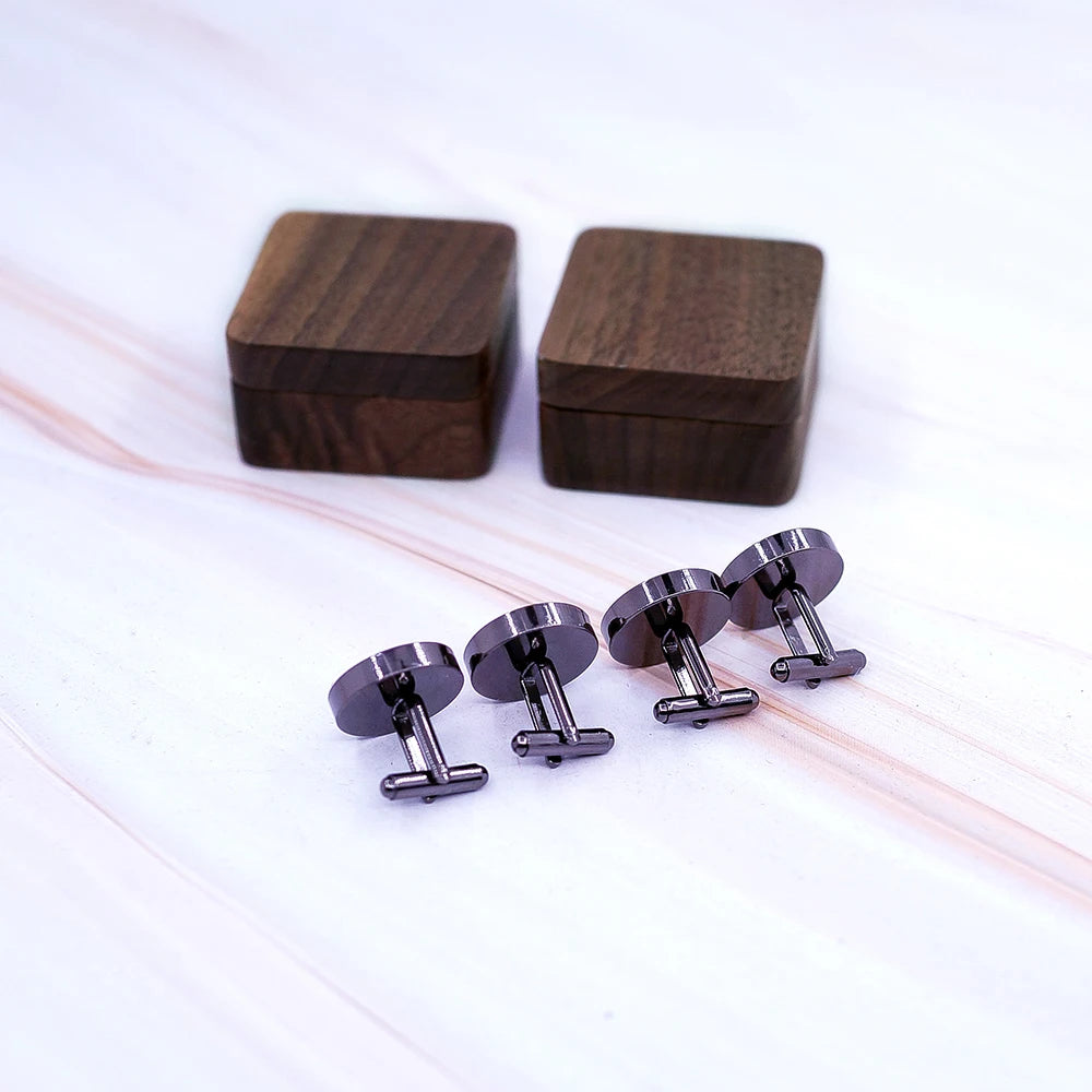 Roadmen Handcrafted Wood Cufflinks Casual With Wood Gift box