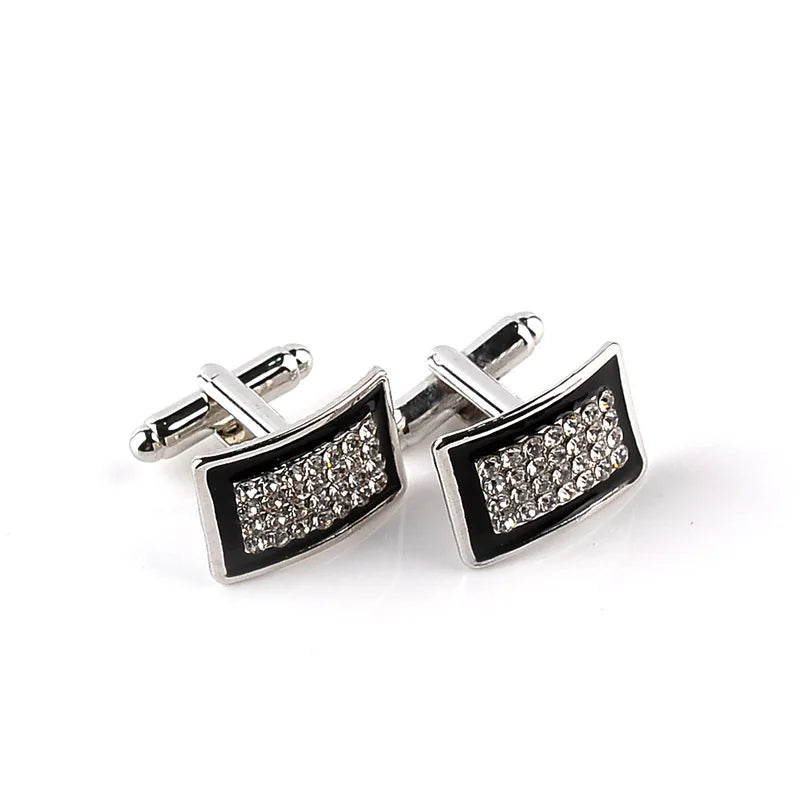 Roadmens Luxury Red / Black Enamel Rhinestone Cufflinks