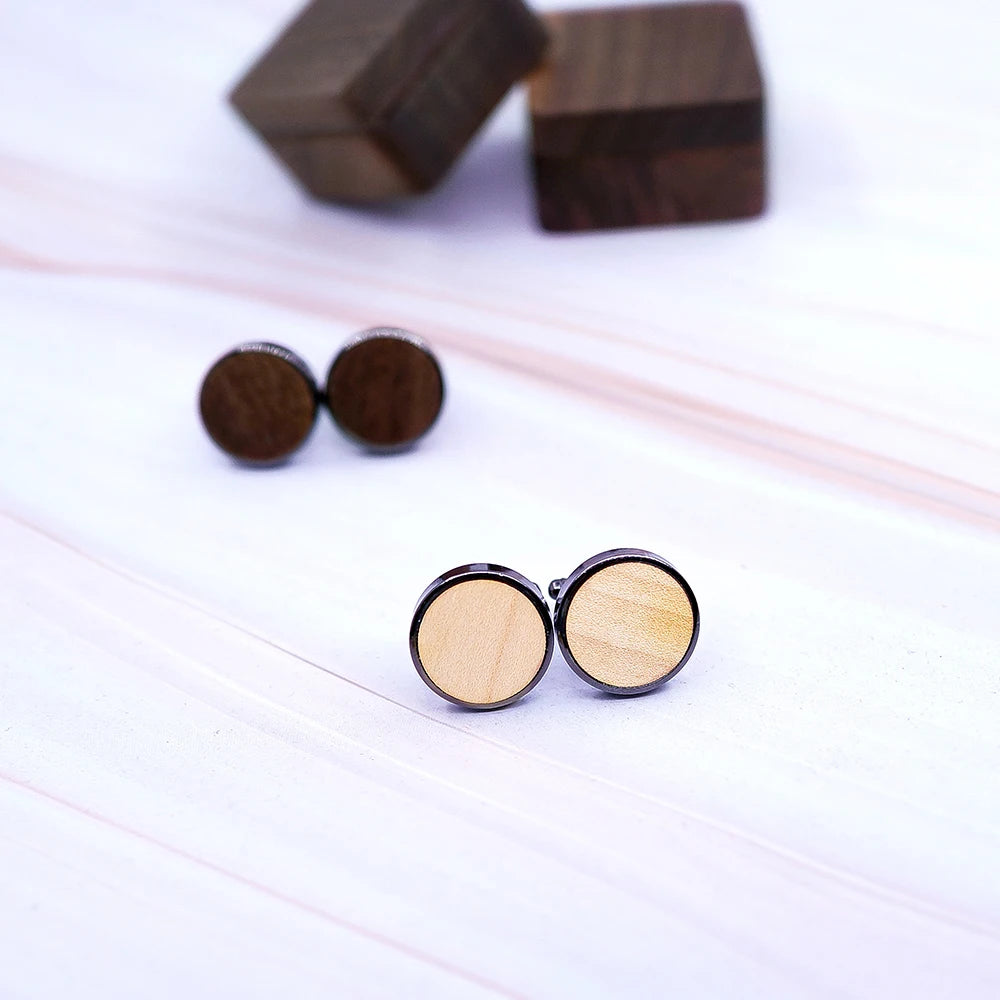 Roadmen Handcrafted Wood Cufflinks Casual With Wood Gift box