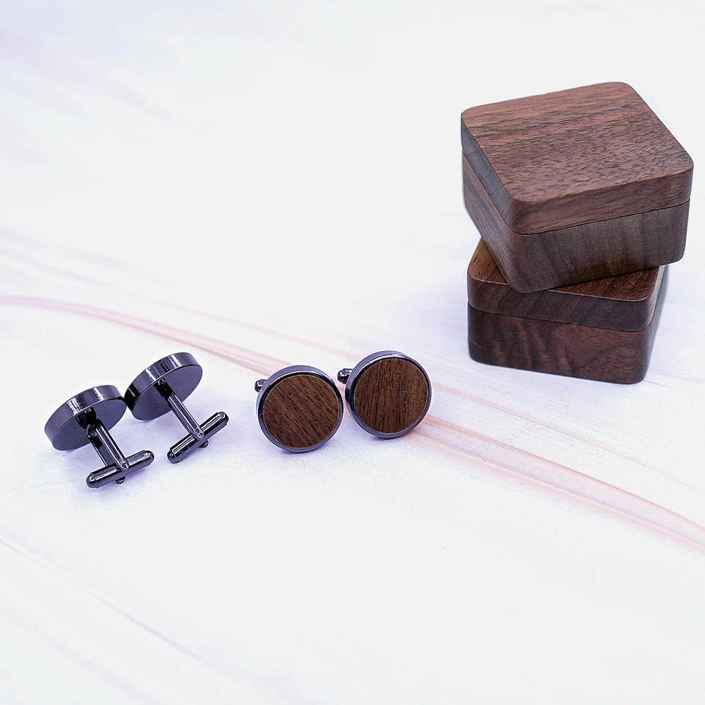 Roadmen Handcrafted Wood Cufflinks Casual With Wood Gift box