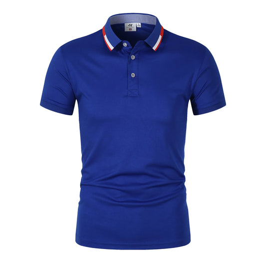 Polo Shirt Top Men Slim Breathable Short-sleeved