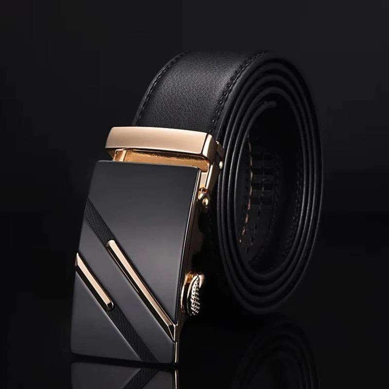 Roadmen Luxury Leather Belt for Work and Business - Black Brown Cowskin Strap