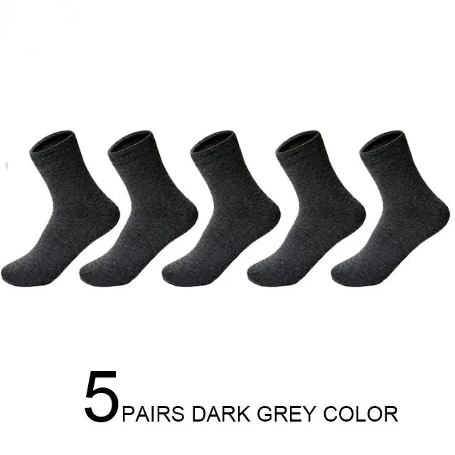 5 Pairs Roadmen Business Socks Mid Breathable Cotton