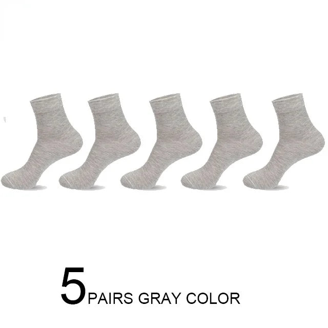 5 Pairs Roadmen Business Socks Mid Breathable Cotton