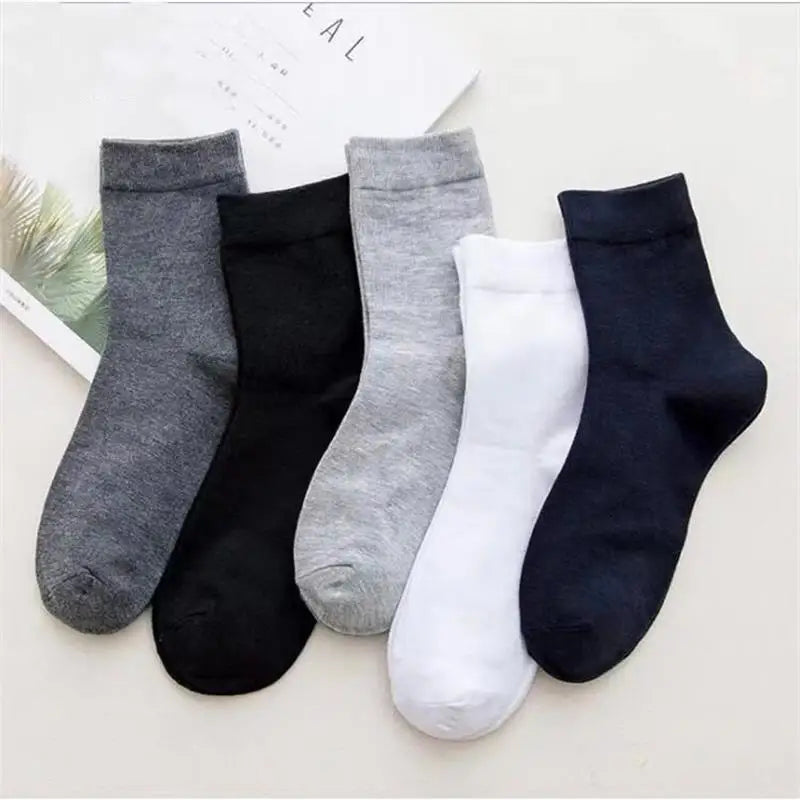 10 pairs Socks Mid Cotton Polyester Business Breathable