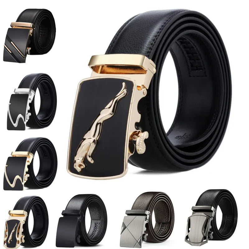 Roadmen Luxury Leather Belt for Work and Business - Black Brown Cowskin Strap