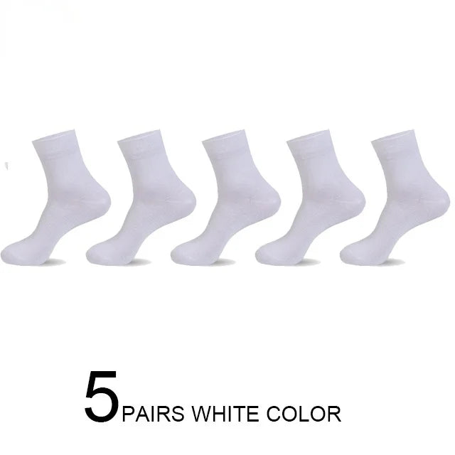 5 Pairs Roadmen Business Socks Mid Breathable Cotton