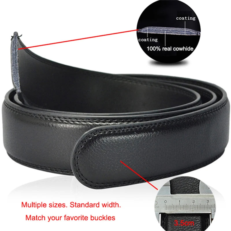 Roadmen Luxury Leather Belt for Work and Business - Black Brown Cowskin Strap