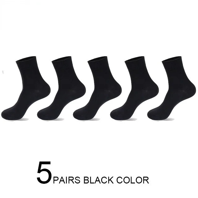 5 Pairs Roadmen Business Socks Mid Breathable Cotton