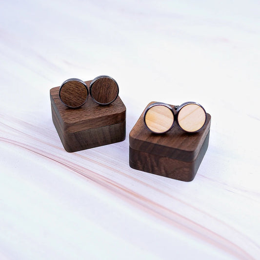 Roadmen Handcrafted Wood Cufflinks Casual With Wood Gift box