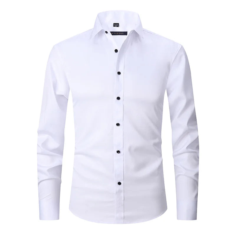 Spring Men's Social Shirt Slim Business Dress Shirts Male Long Sleeve Casual Formal Elegant Shirt Blouses Tops Man Brand Clothes